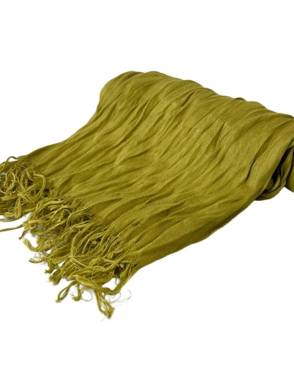 Burberry LONDON Yellow Green Hemp Silk Scarf